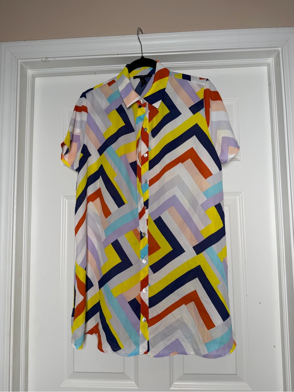 Forever 21 Multicolor Striped Chevron Dress